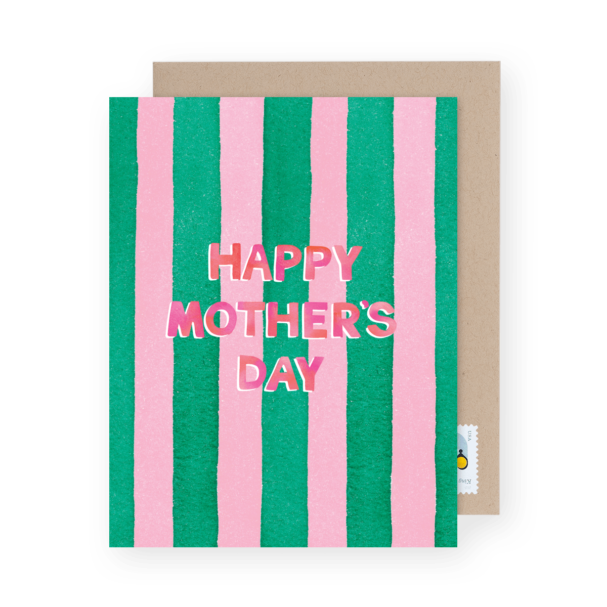 Pink And Green Stripes Mother's Day