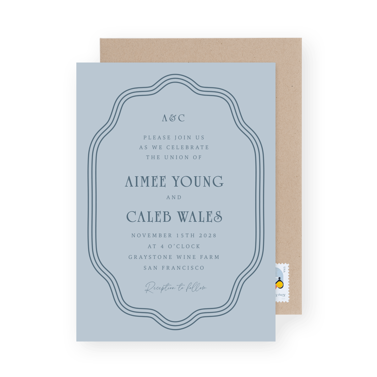 Scalloped Frame Dusty Blue