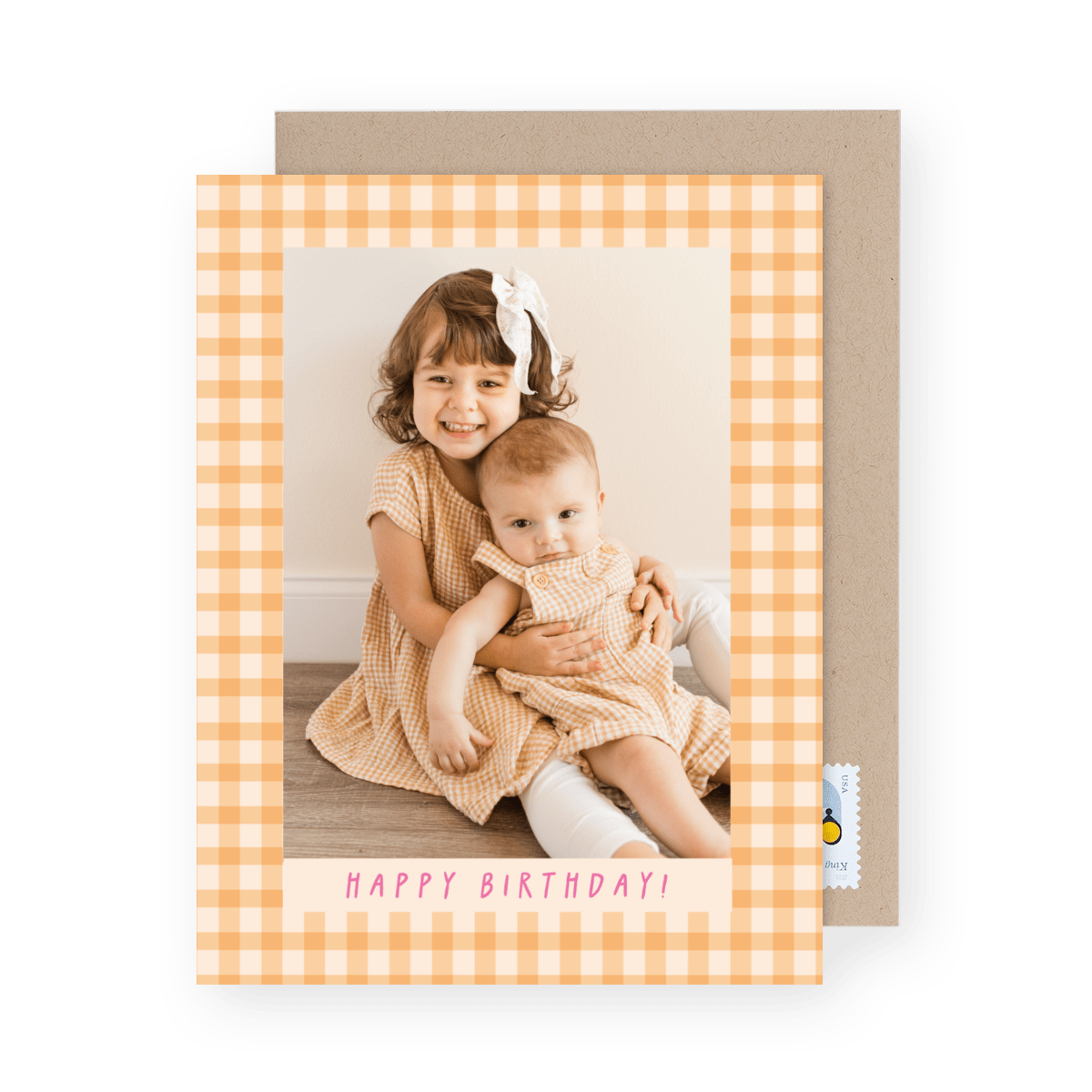 Orange Gingham Birthday
