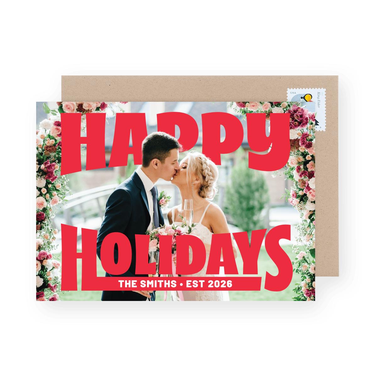 Bold Red Pop Out Newlywed