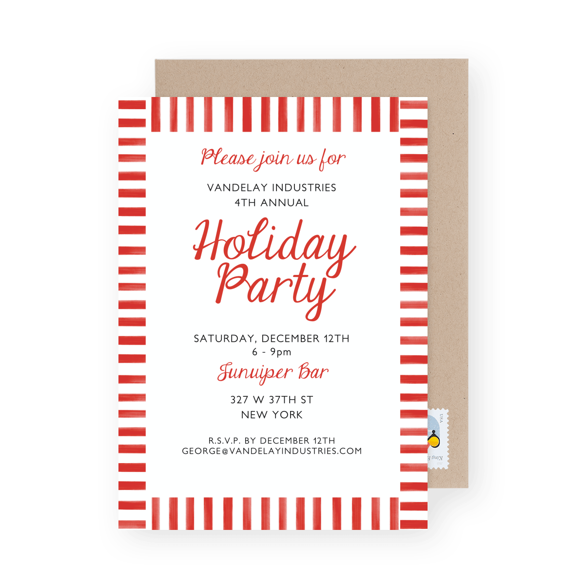 Candy Stripe Holiday Invite