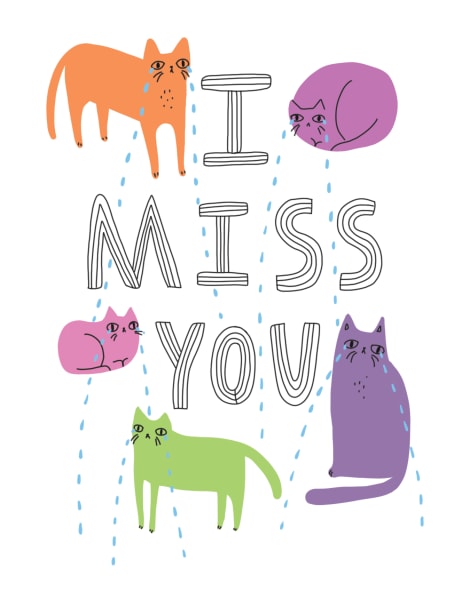 i miss you cat drawing