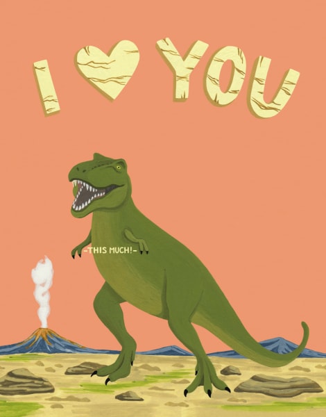 T-Rex Love by Yeppie Paper | Postable