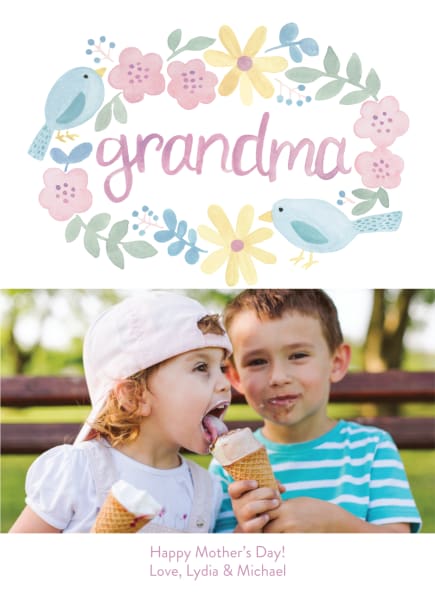 Mothers Day Card For Great Grandma Pretty Flower Posey Pnk Heart Mum - View #5