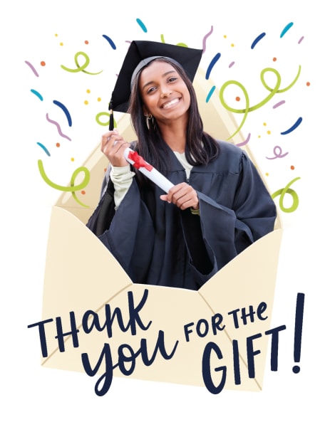 thank you grad card ideas Simple Personalized Graduation Thank You Cards With Envelopes main image 0