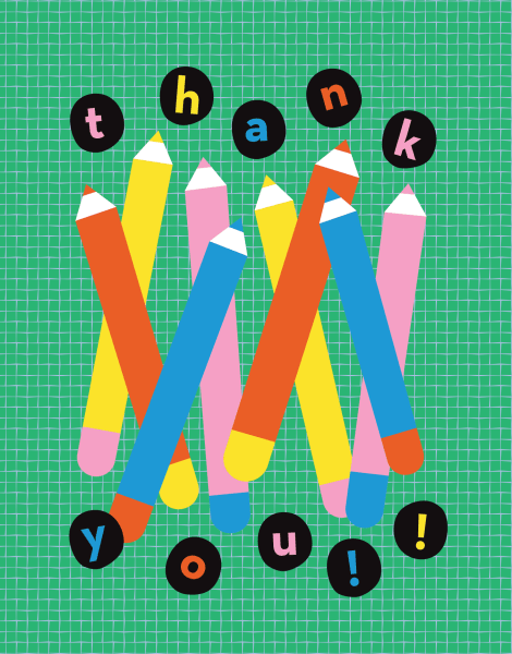 Chunky Pencils Teacher Thank You