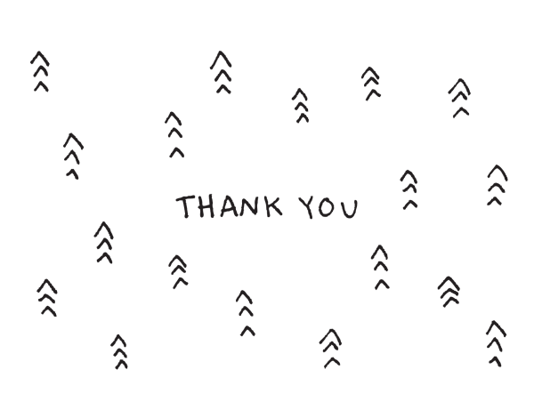 Black Hand Drawn Arrow Thank You Card