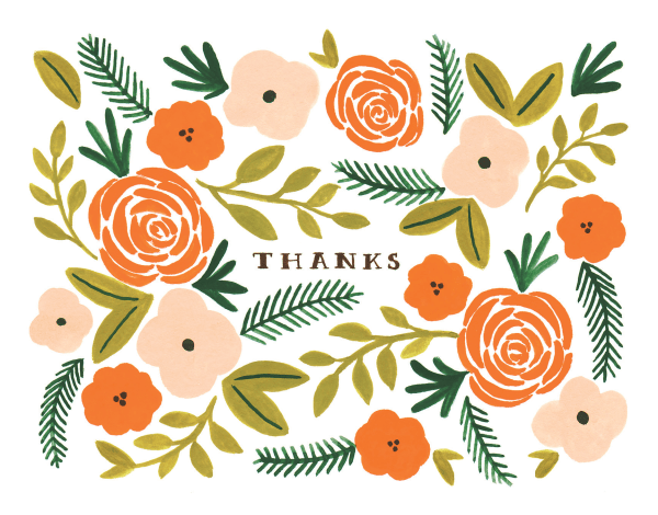 Orange Blossom Thank You Card