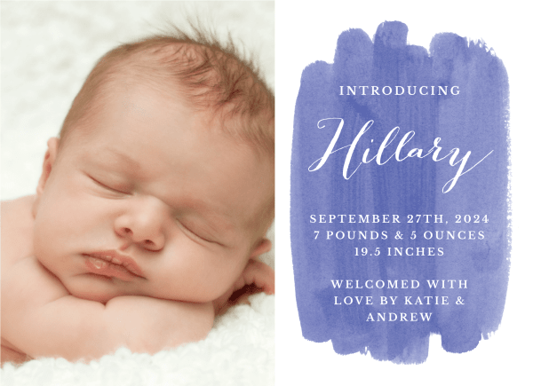 Watercolor Birth Announcement