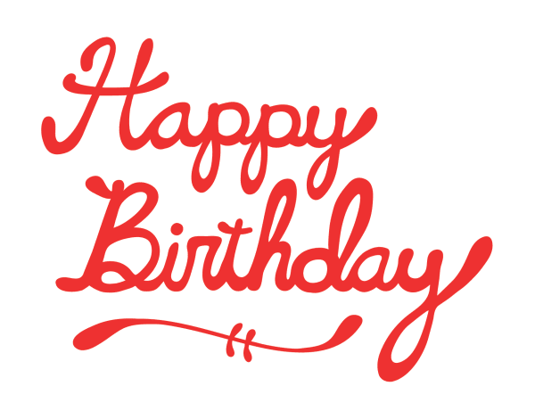 Red Happy Birthday Script by The Paper Cub Co. | Postable