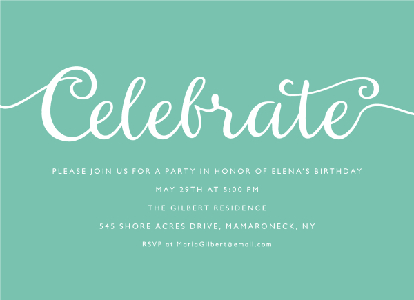 Celebrate Script Invite