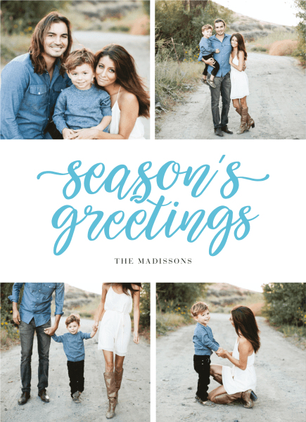 classic calligraphy seasons greetings photo template