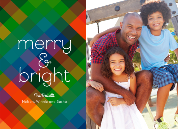 colorful merry and bright photo holiday card