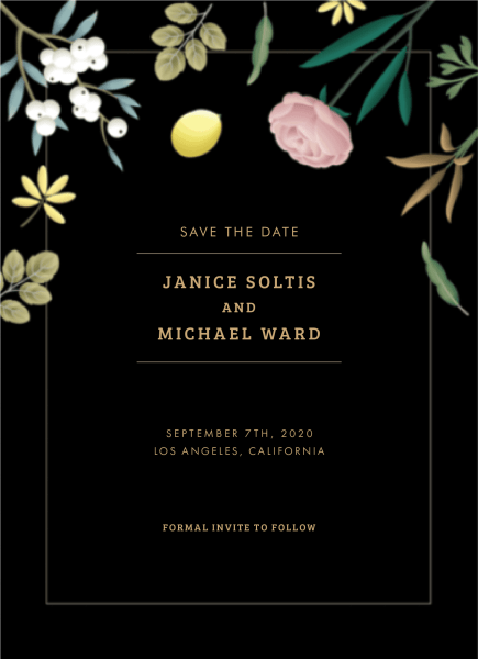 Elegant Garden Save The Date