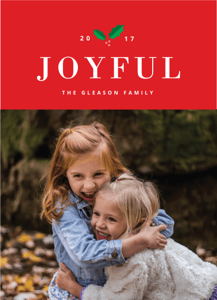 modern joyful holiday photo card