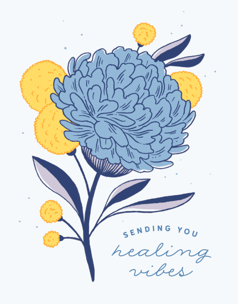 Get well soon, sending you healing vibes card