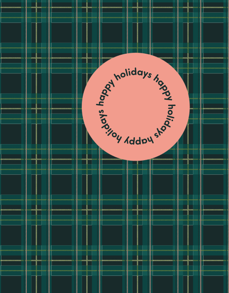 Green Tartan Happy Holidays