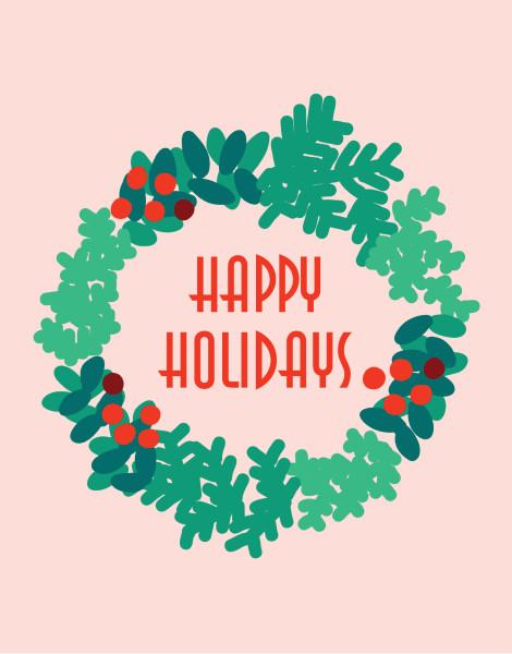 Happy Holidays Wreath