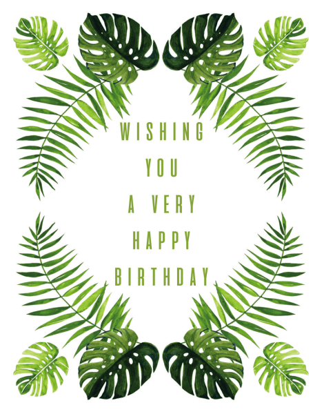 Tropical Leaves Birthday