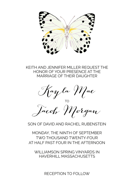 Butterfly Wedding Invite