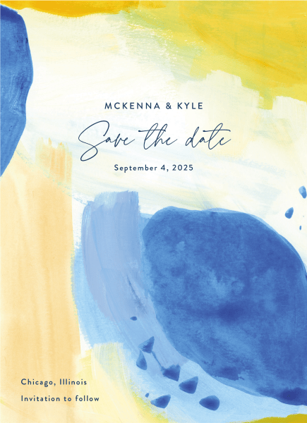 Save The Date Blue Watercolor