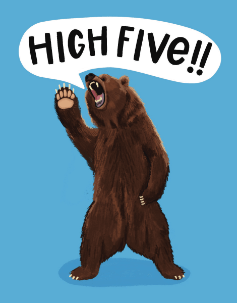 High Five Grizzly Bear