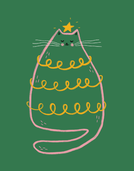 Christmas Tree Cat