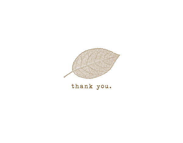 Freen Leaf Thank You Card