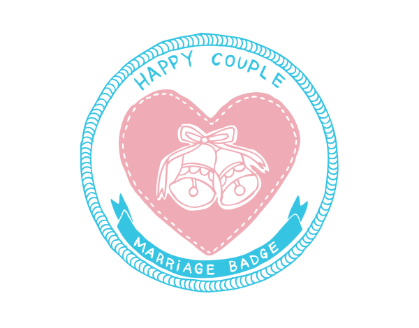 Happy Couple Marriage Badge