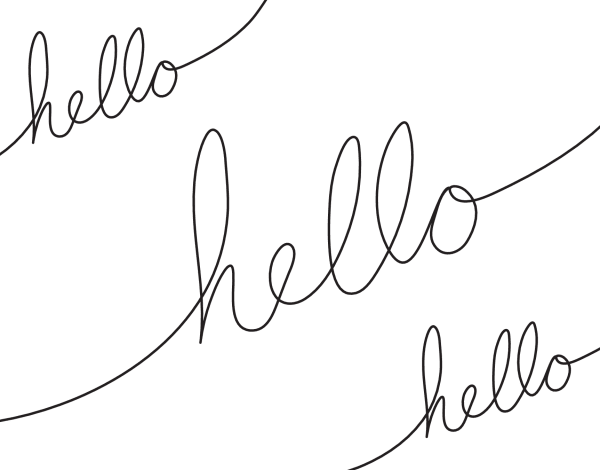 Simple Calligraphy Hello Card