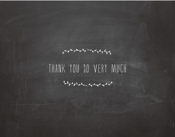 Chalkboard Thank You Card