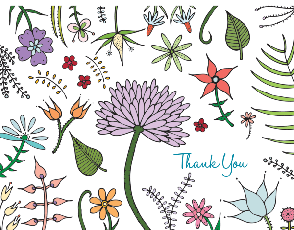 Pastel Flowers Thank You card