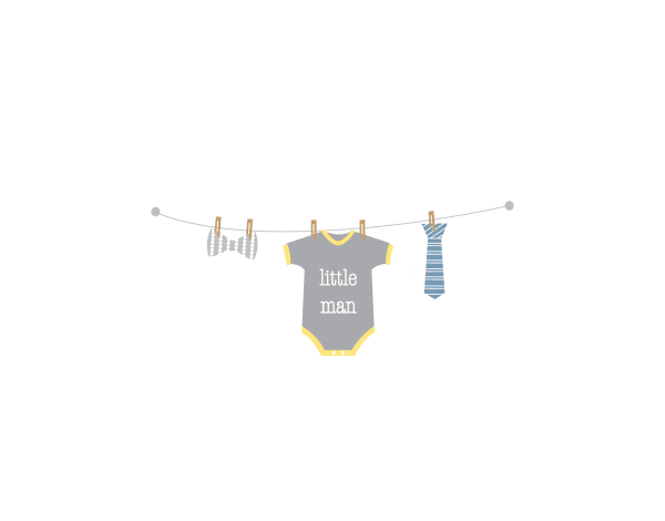 Little Man Clothesline Greeting Card