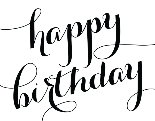 Elegant Script Birthday Card