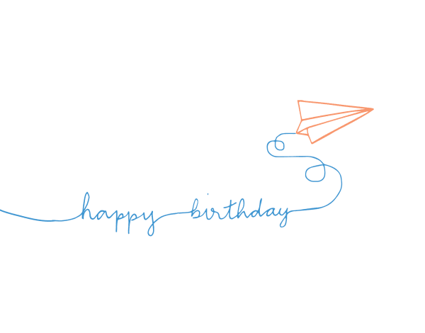 Cute Paper Airplane Birthday Card