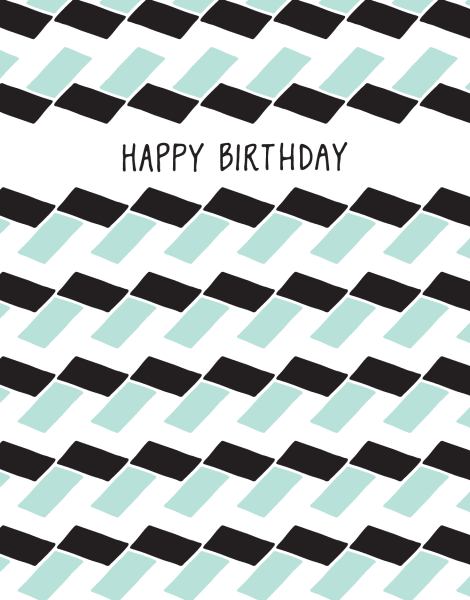 Geometric black and white Birthday Card