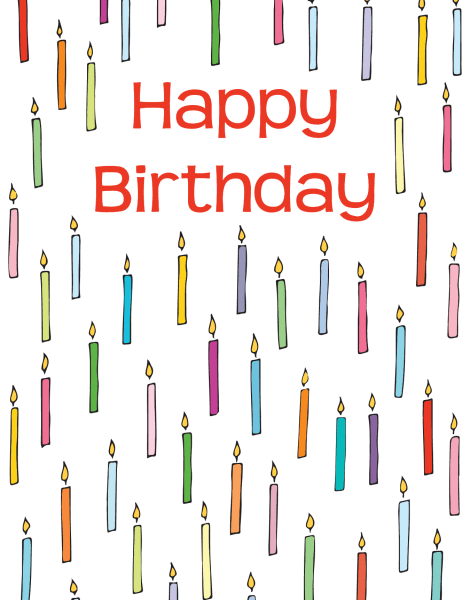 Cheerful Birthday Candles Greeting Card