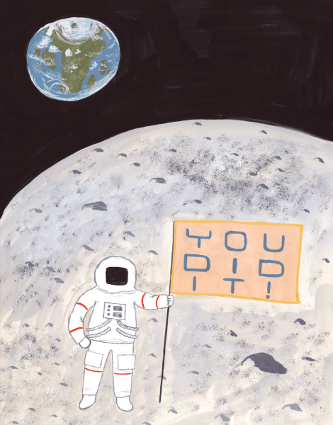 Cute Astronaut Congrats Card