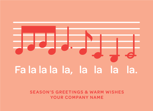 Fa La La Music Notes Custom Card