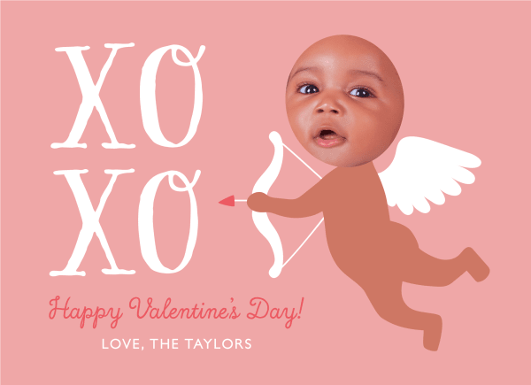 Cupid Baby Pink Valentine's Card