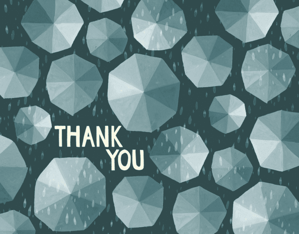 Umbrellas Thank You Card