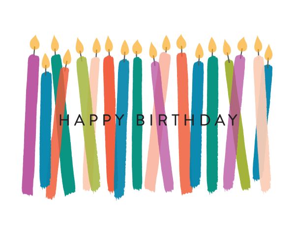 Colorful Birthday Candles Greeting Card