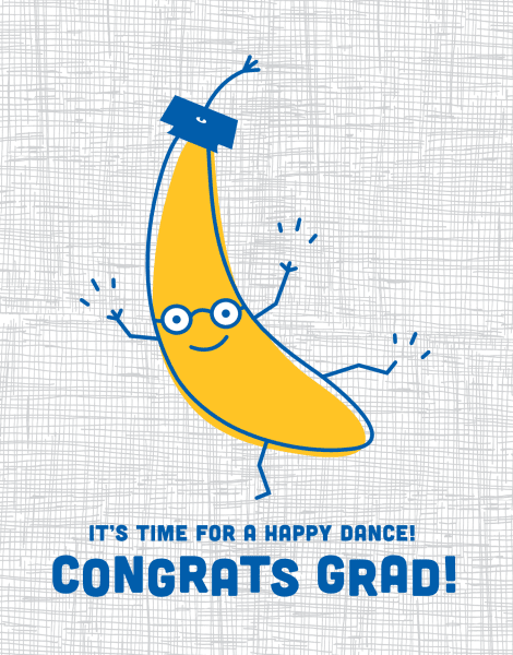 Dancing Banana Graduation Congratulations Card