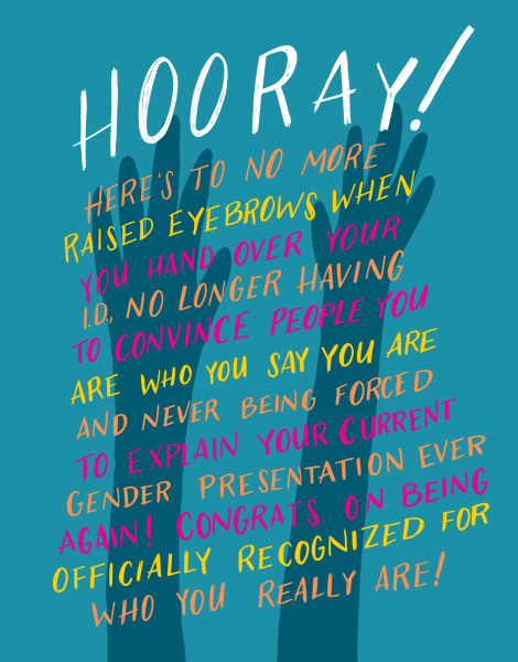 Gender Identity Change Congrats Card