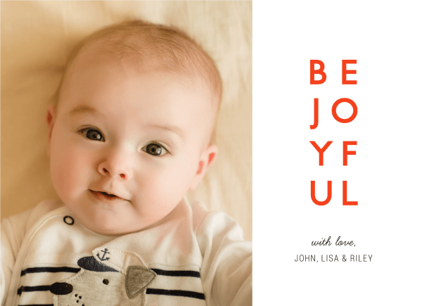 Red Be Joyful Photo Holiday Card