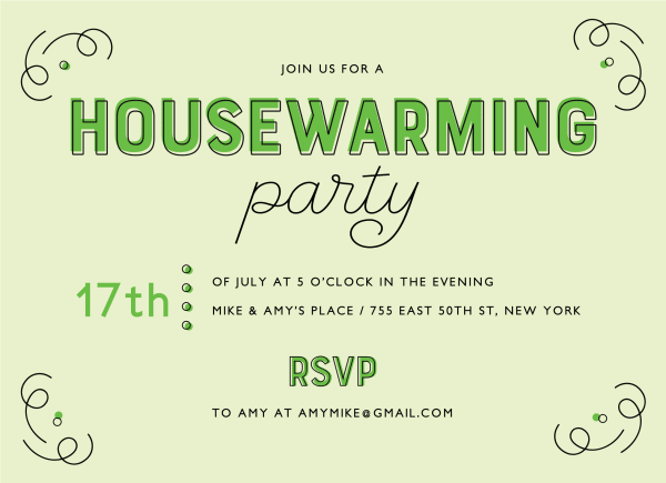 Green Print Housewarming