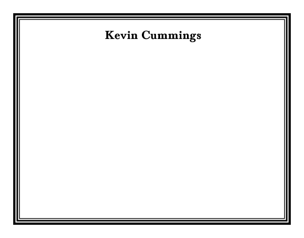 Kevin Cummings Stationery