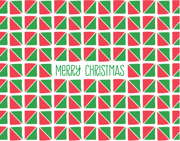 Triangle Patterned Merry Christmas Card