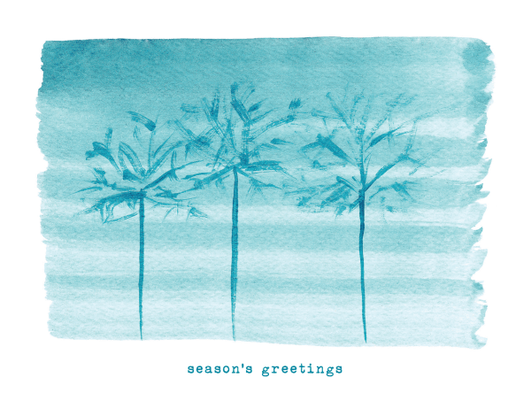 Watercolor Trees Holiday Card