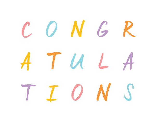 Colorful Congratulations Lettered Card